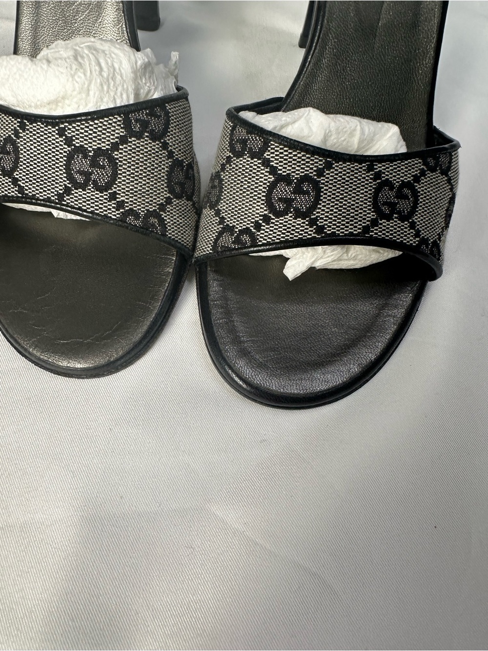 Gucci GG Canvas Mule Heels 6.5B Made In Italy - Picture 4 of 15